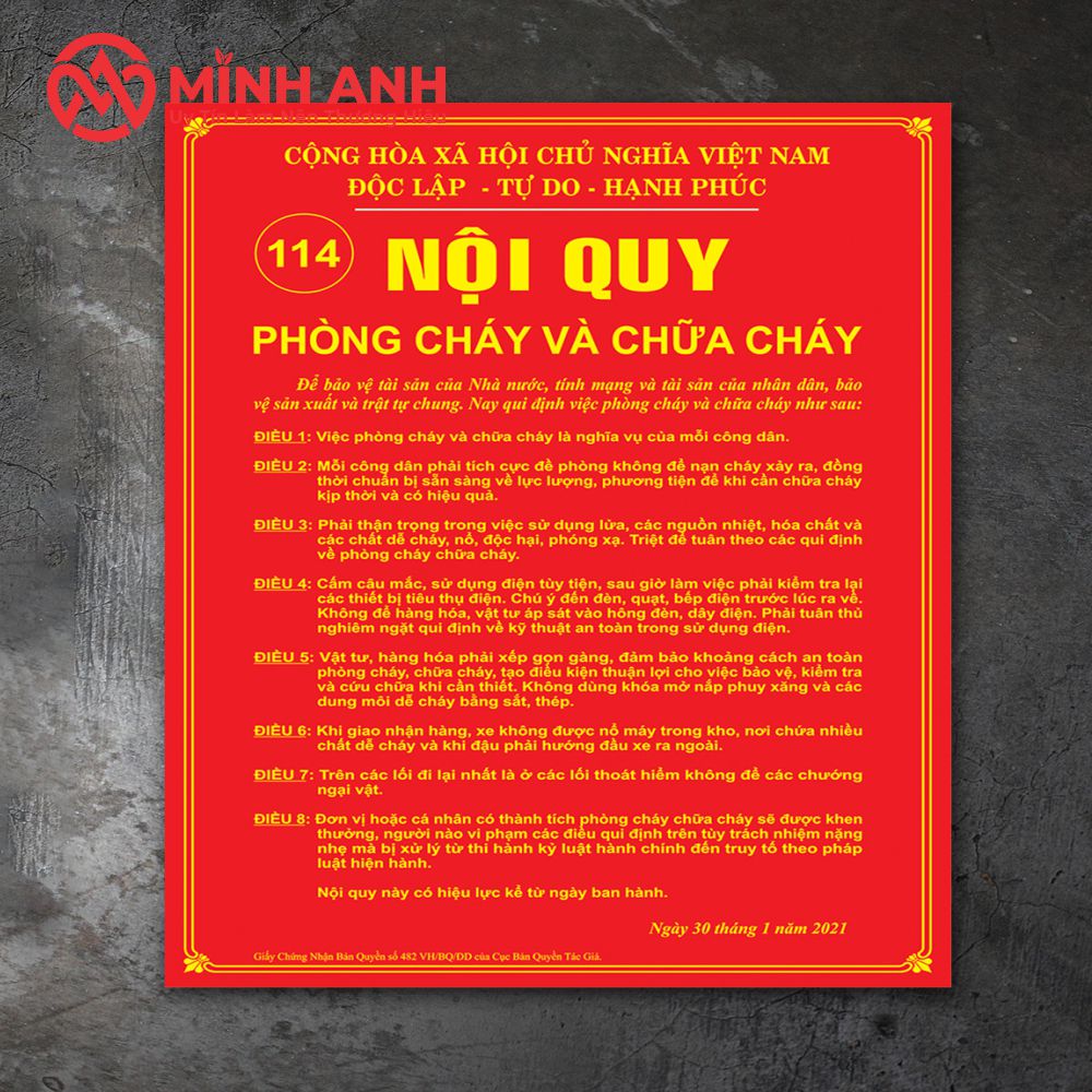 Biển Nội Quy Phòng Cháy Chữa Cháy