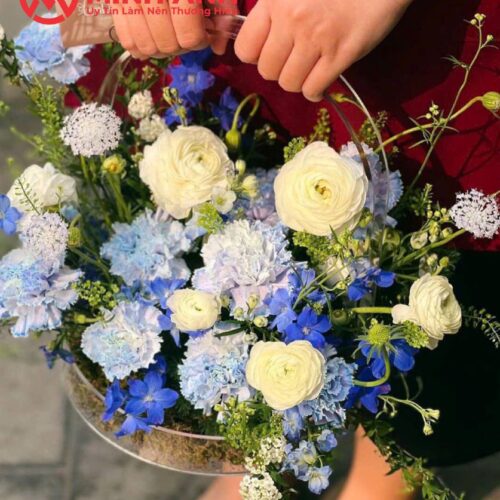 Giỏ Mica Tròn Cắm Hoa – Quà Tặng - Ảnh 4