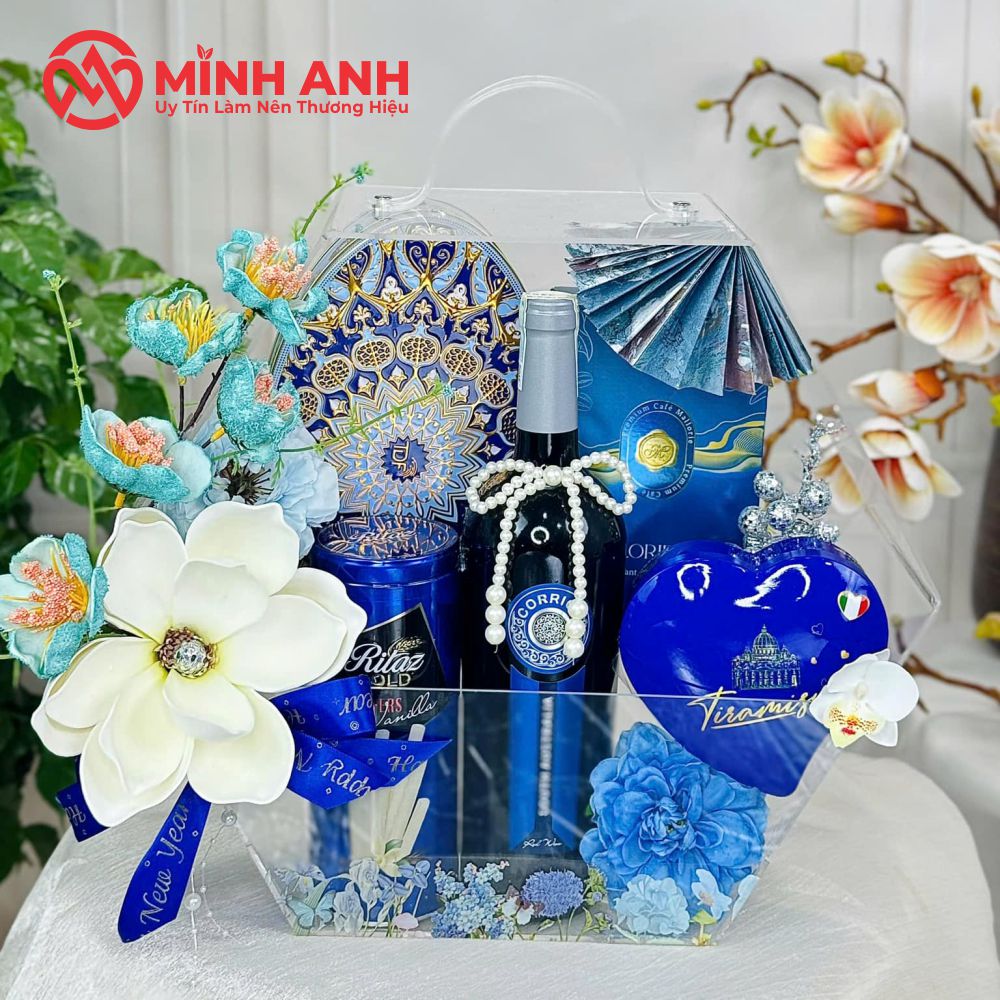 Hộp Mica Lục Giác Đựng Hoa, Quà Tết Cao Cấp