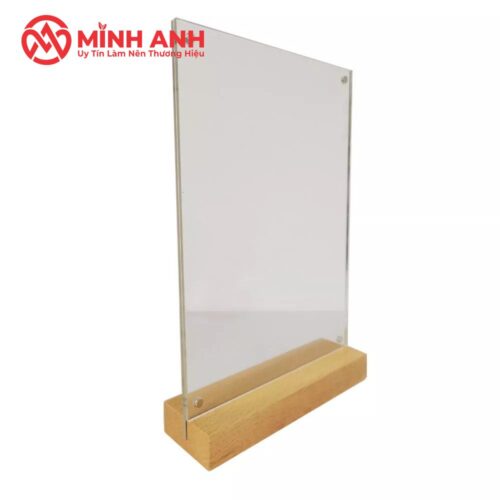 Tent Card Mica Đế Gỗ Khổ A4 - Ảnh 4