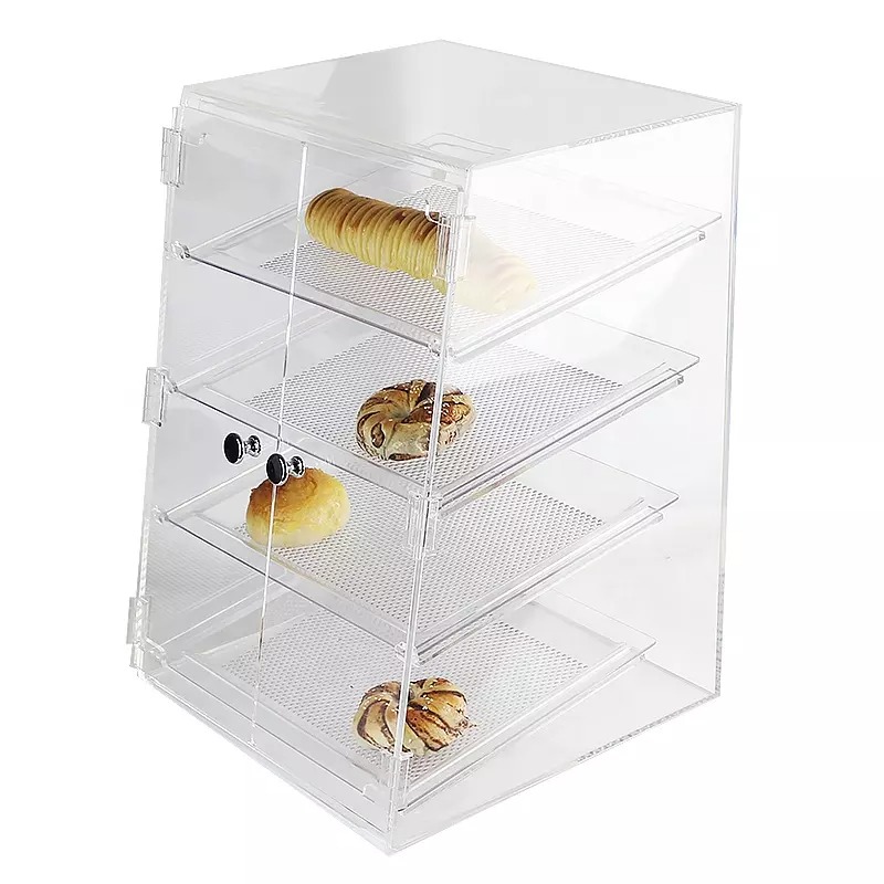 Tủ mica đựng bánh 4 tầng trong suốt